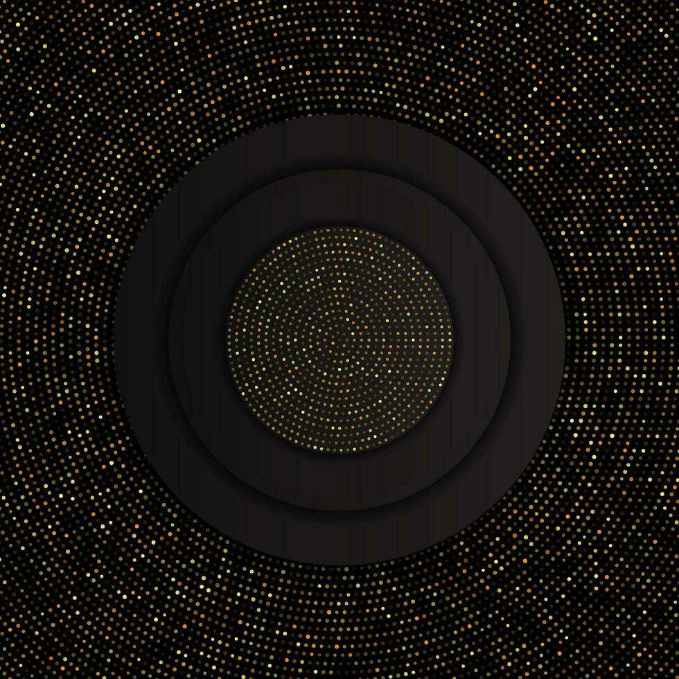 abstrakt 3d svart bakgrund med guld rader böjd vågig gnistra med kopia Plats för text. lyx stil mall design. vektor illustration
