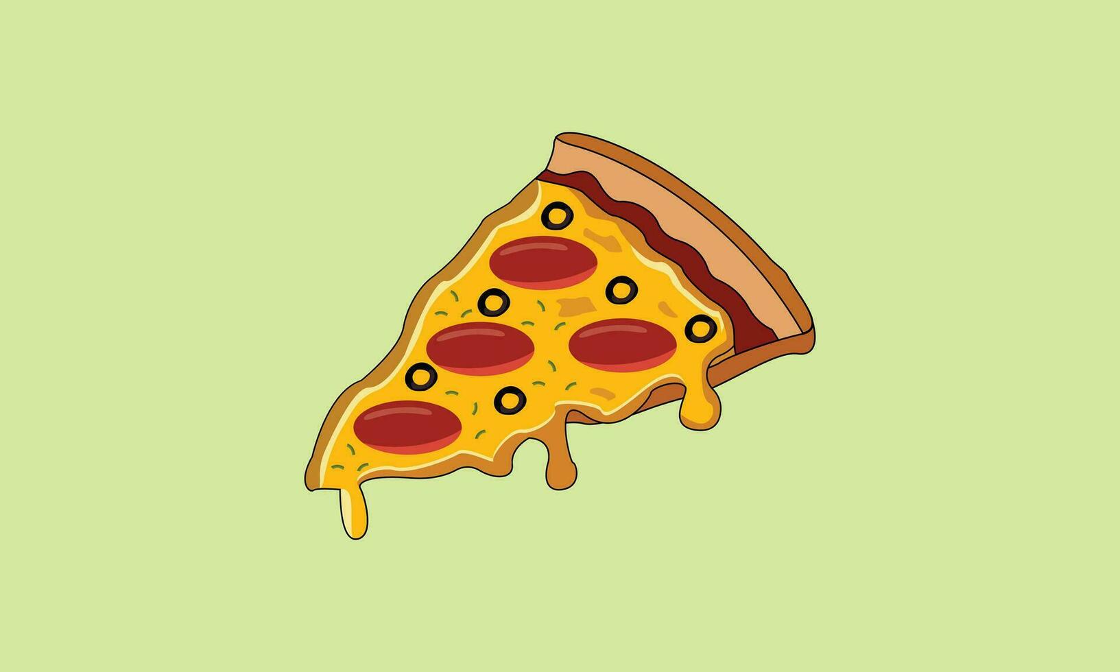 Illustration von Peperoni Pizza Scheibe vektor