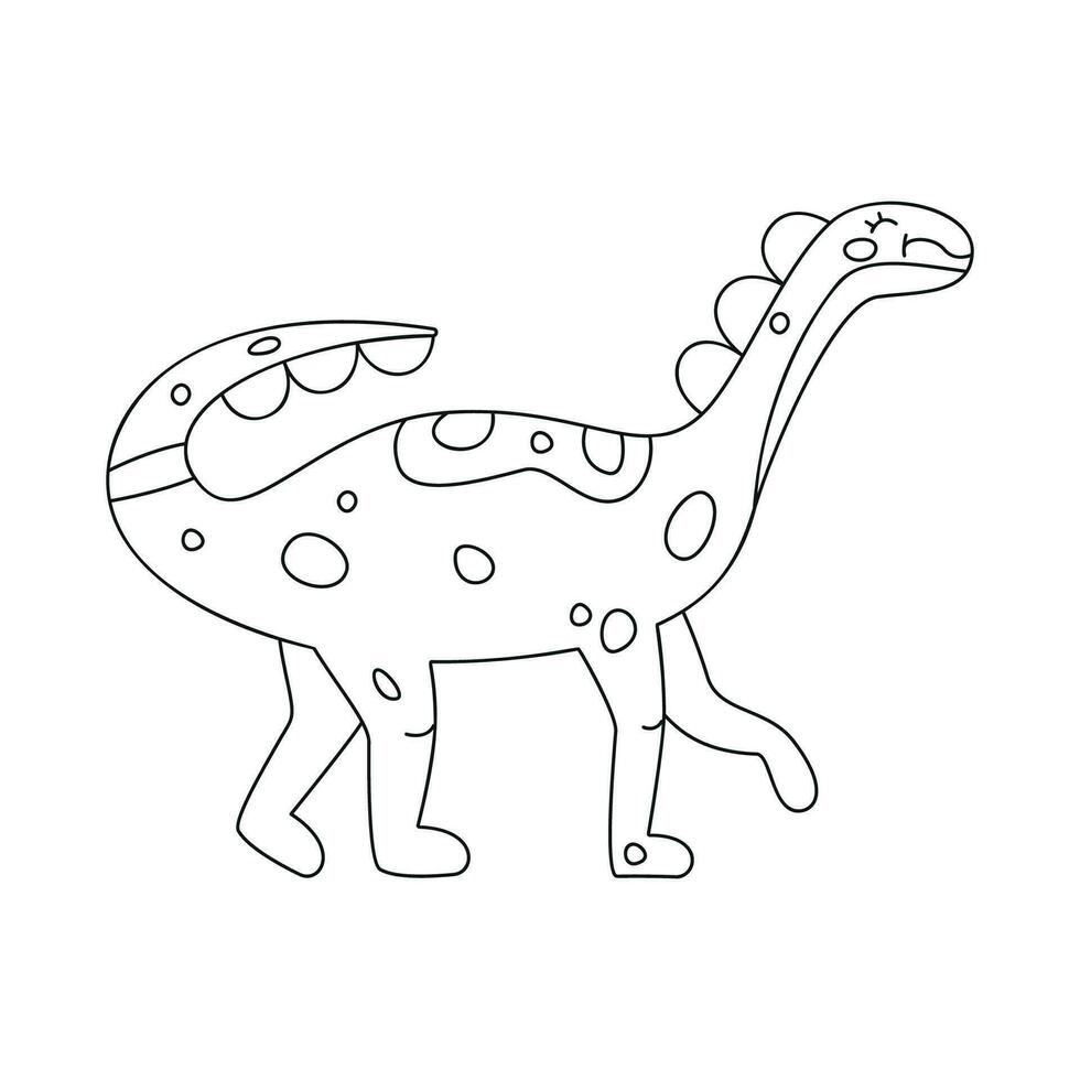 hand dragen linjär vektor illustration av shunosaurus