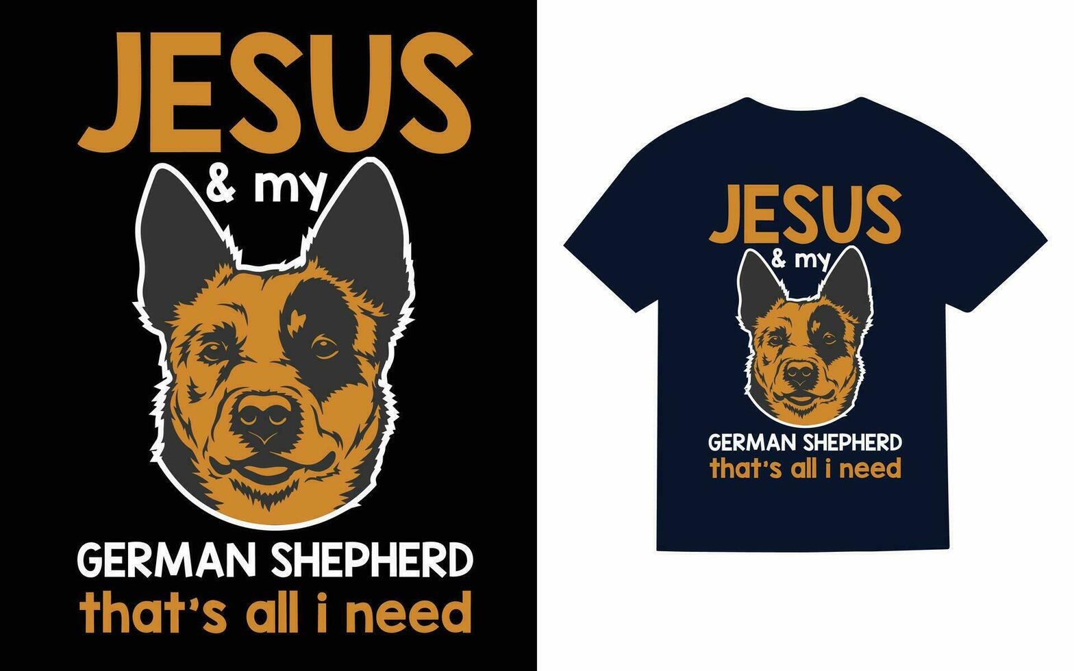 Deutsche Schäfer Hund Typografie T-Shirt Design Vektor