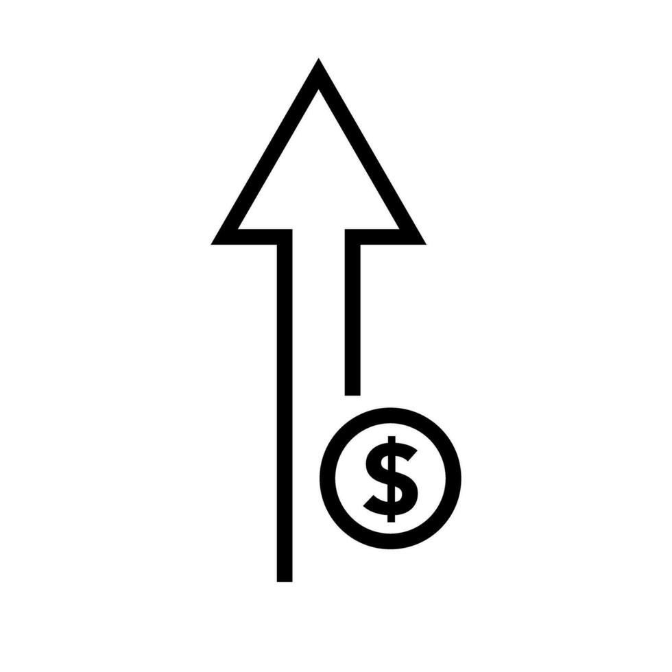 einfach Dollar Preis erhöhen, ansteigen Symbol. Vektor. vektor