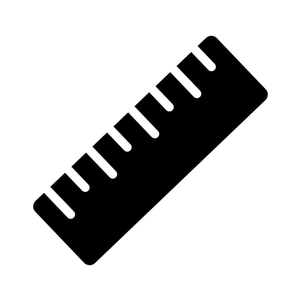 Lineal Silhouette Symbol mit Skala. Schreibwaren. Vektor. vektor