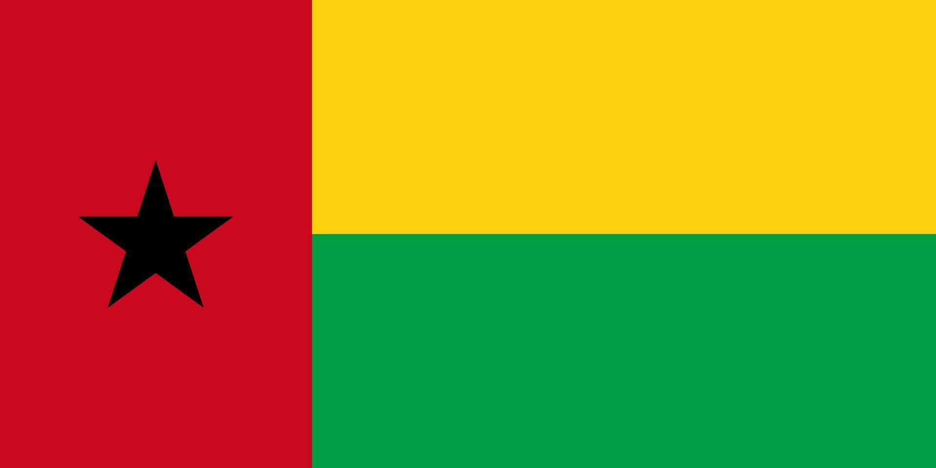 das National Flagge von das Republik von Guinea-Bissau ist isoliert im offiziell Farben. vektor