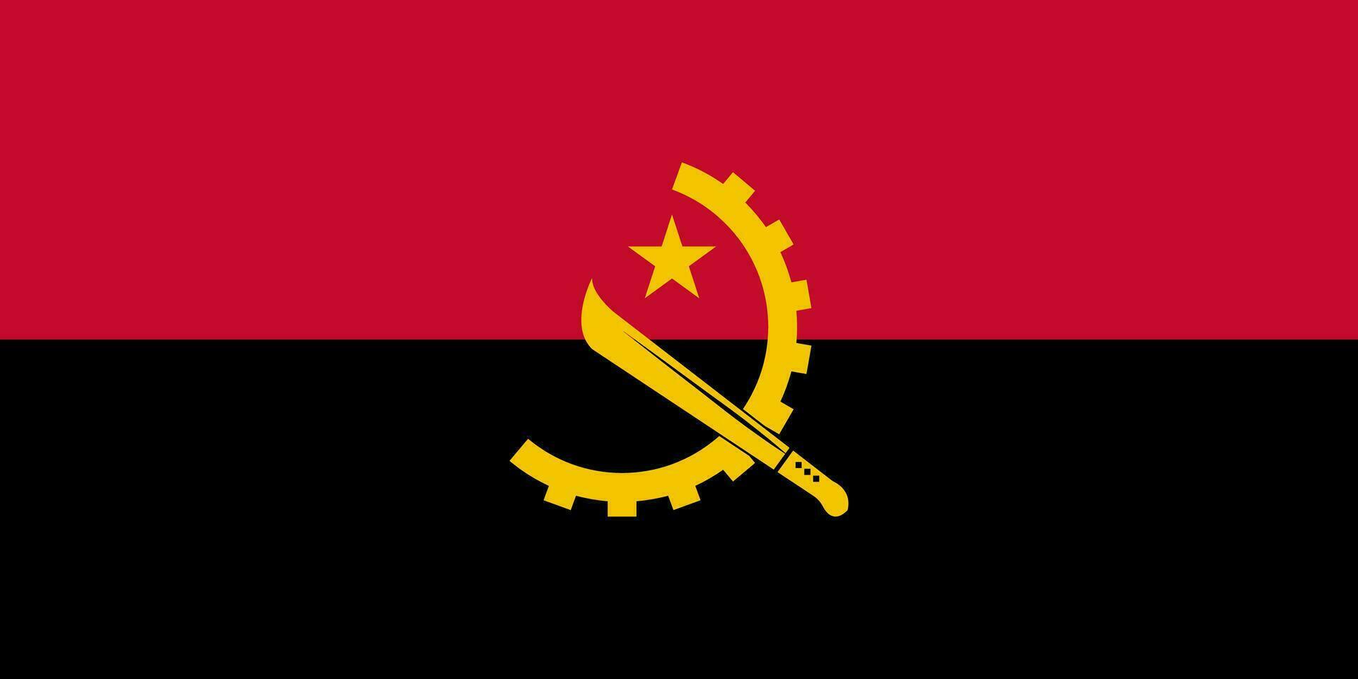angola nationell flagga med officiell färger. vektor