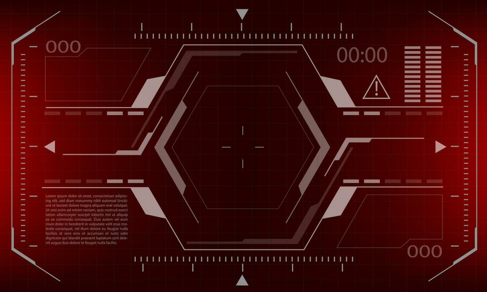hud sci-fi gränssnitt skärm se röd fara design virtuell verklighet trogen teknologi visa vektor