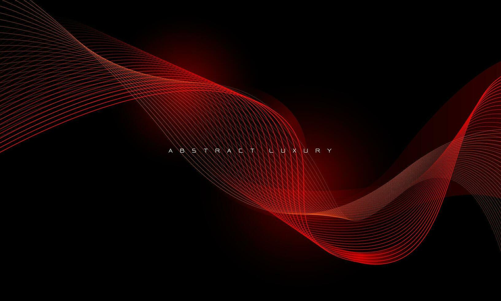 abstrakt röd linje geometrisk kurva på svart design premie lyx exklusiv bakgrund vektor
