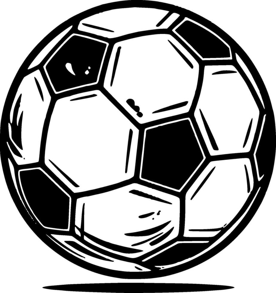 Fußball - - schwarz und Weiß isoliert Symbol - - Vektor Illustration