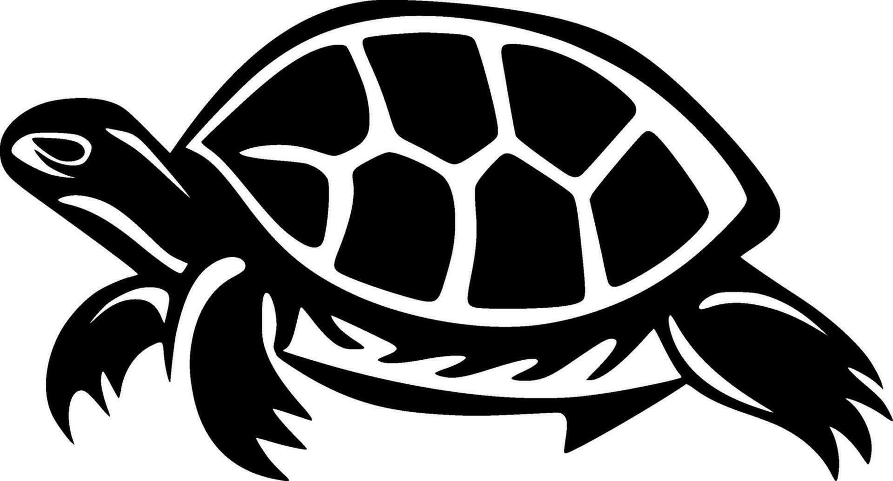 sköldpadda - svart och vit isolerat ikon - vektor illustration
