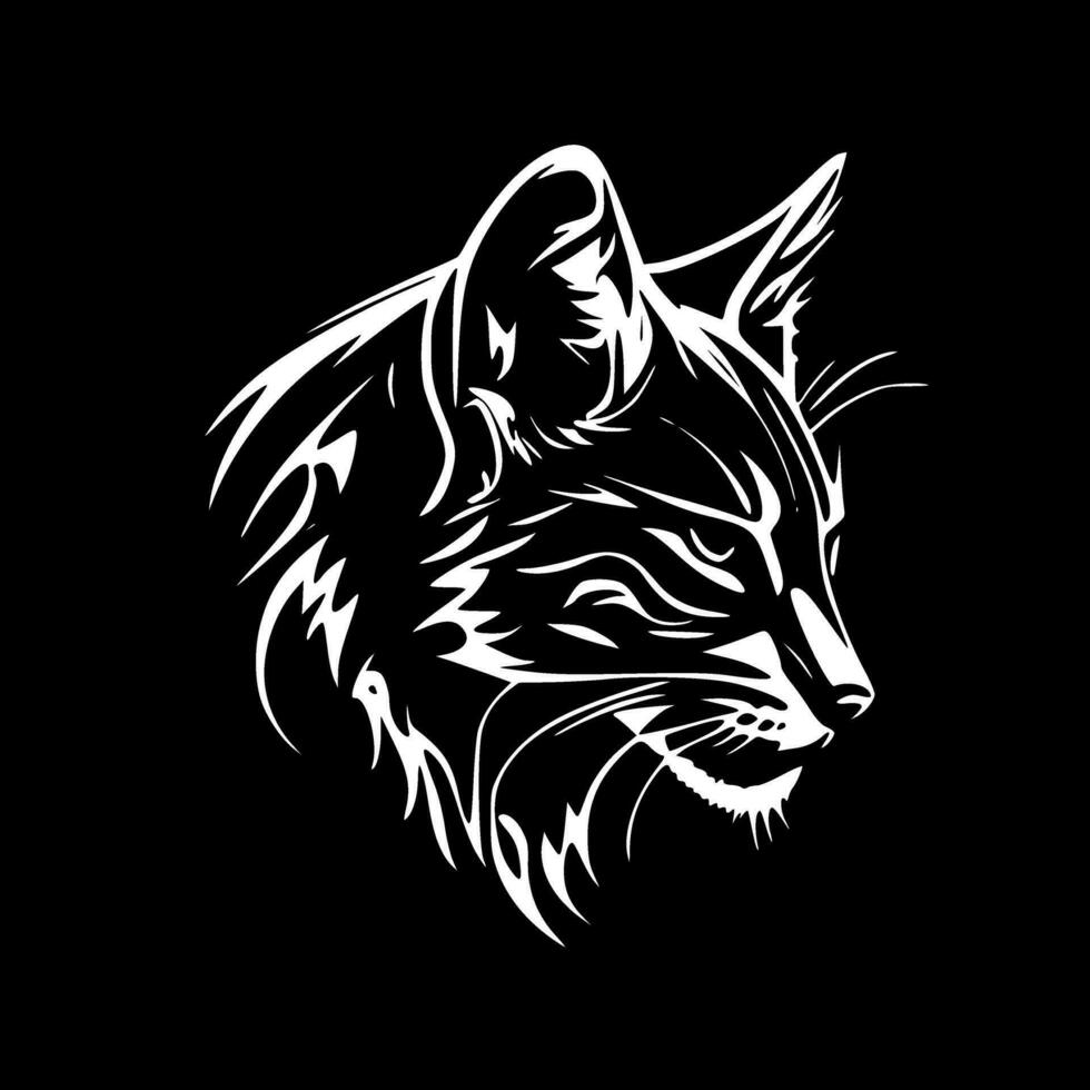 wilde Katze - - minimalistisch und eben Logo - - Vektor Illustration