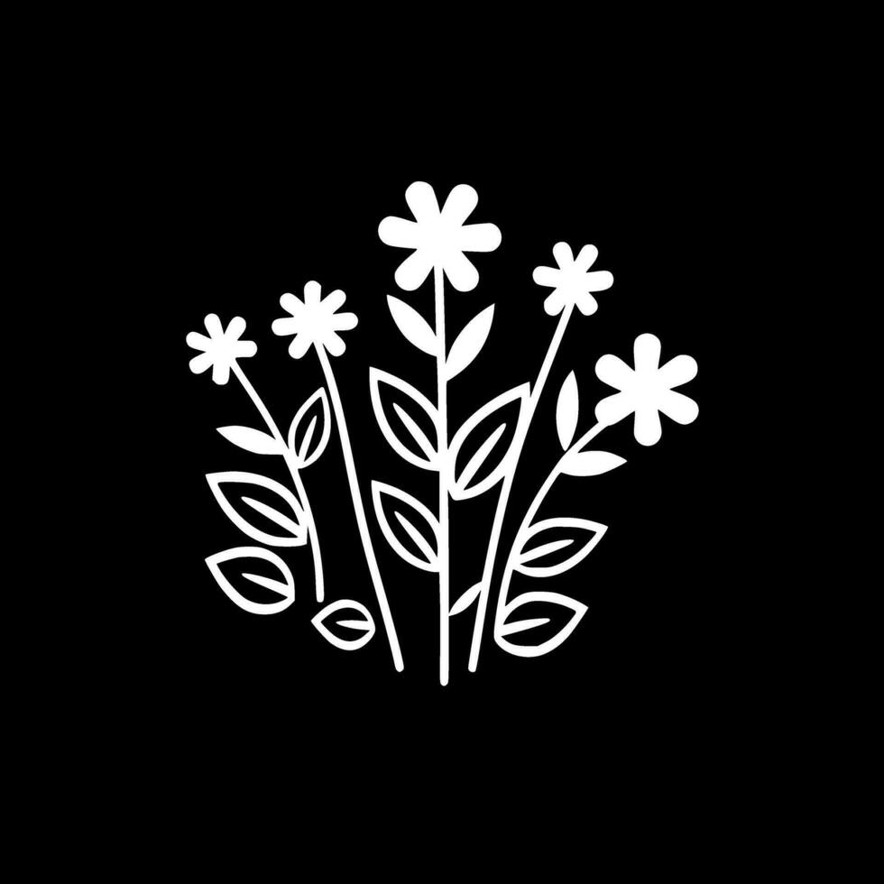 blommor - minimalistisk och platt logotyp - vektor illustration