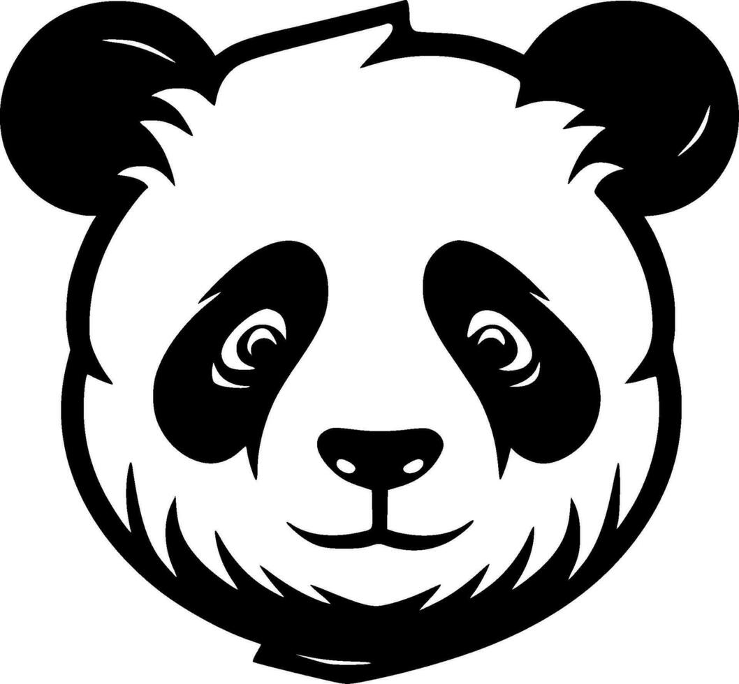 panda - minimalistisk och platt logotyp - vektor illustration