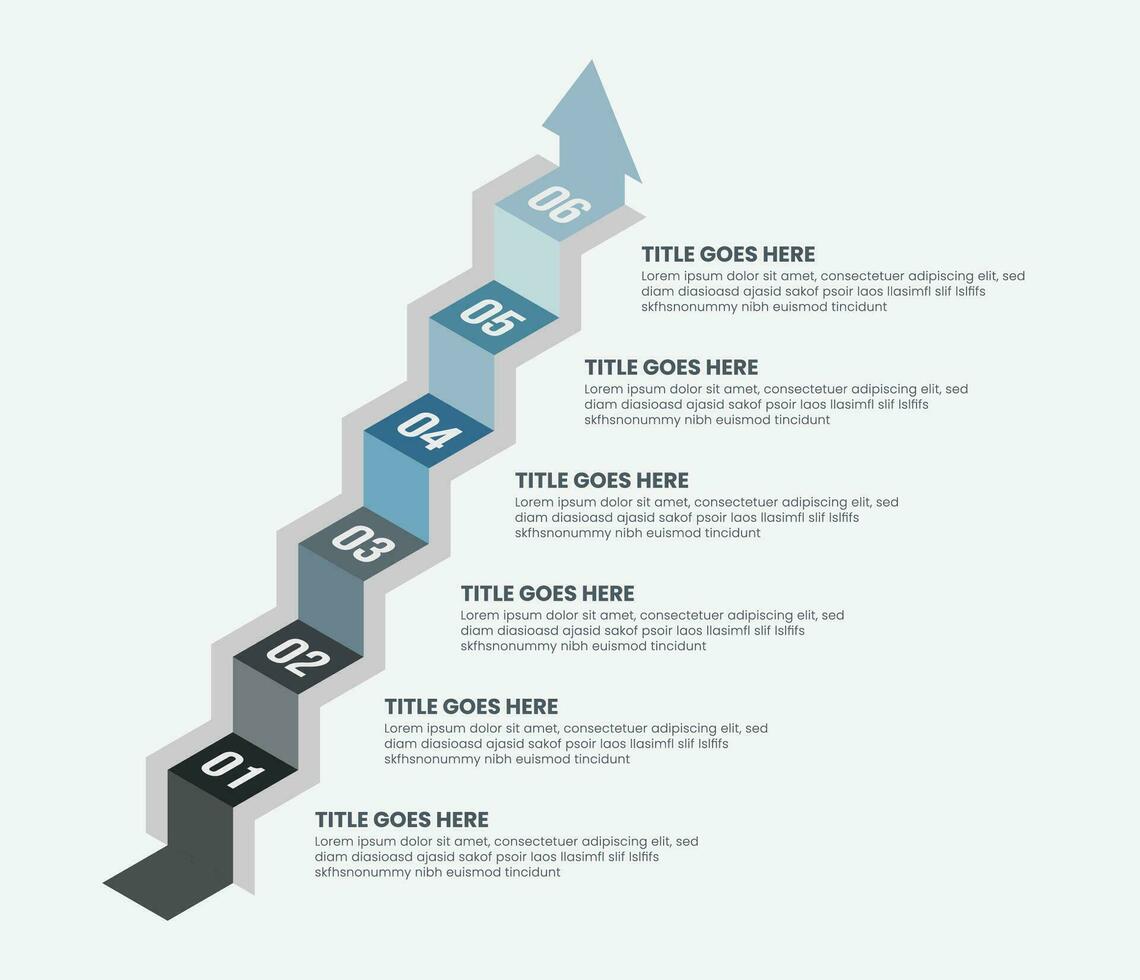 företag pil infographic mall design med 6 steg vektor