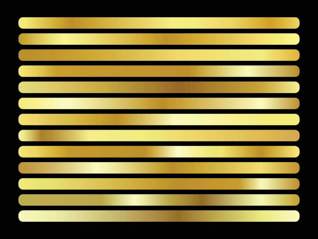 gul guld lutning palett samling uppsättning vektor
