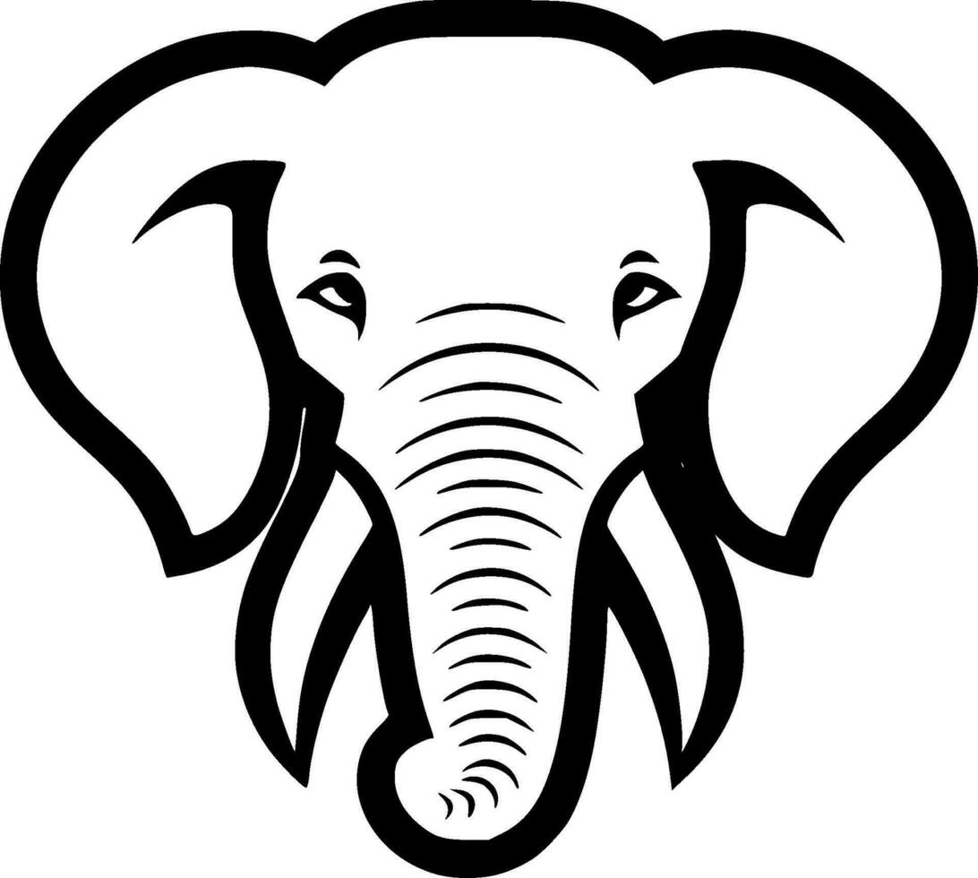 elefant - minimalistisk och platt logotyp - vektor illustration