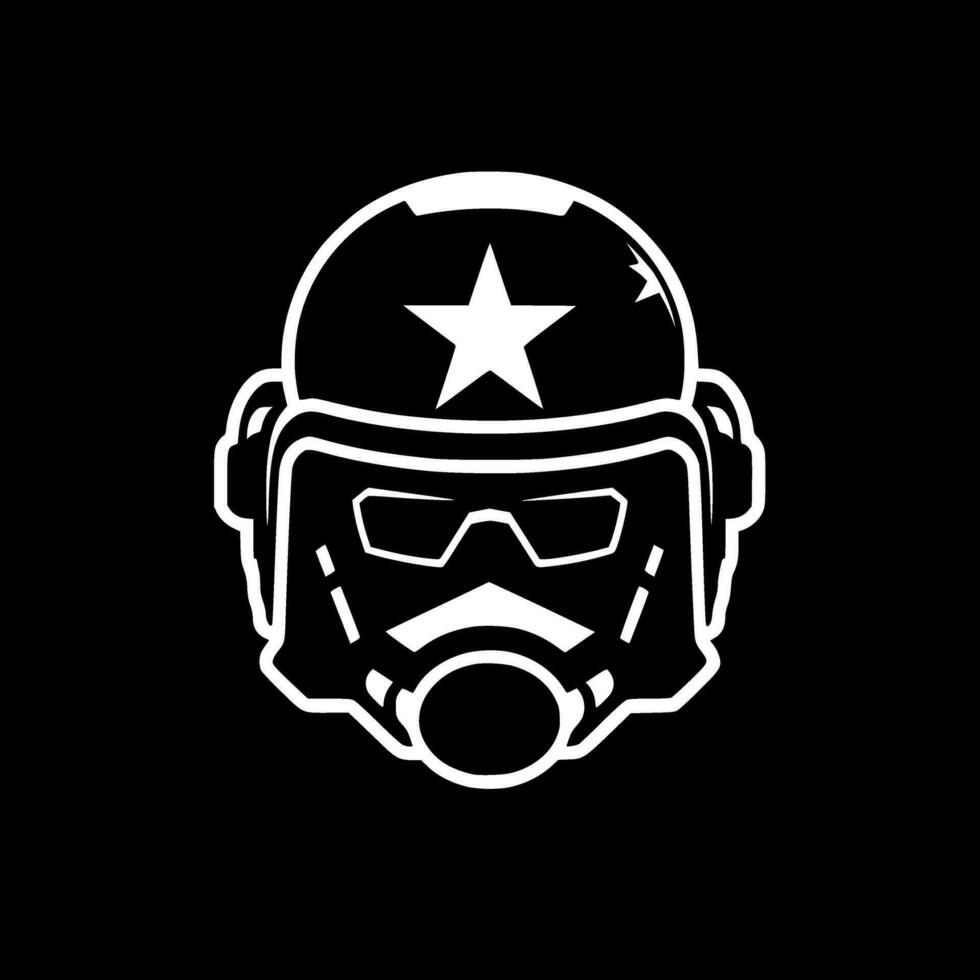 militär - minimalistisk och platt logotyp - vektor illustration