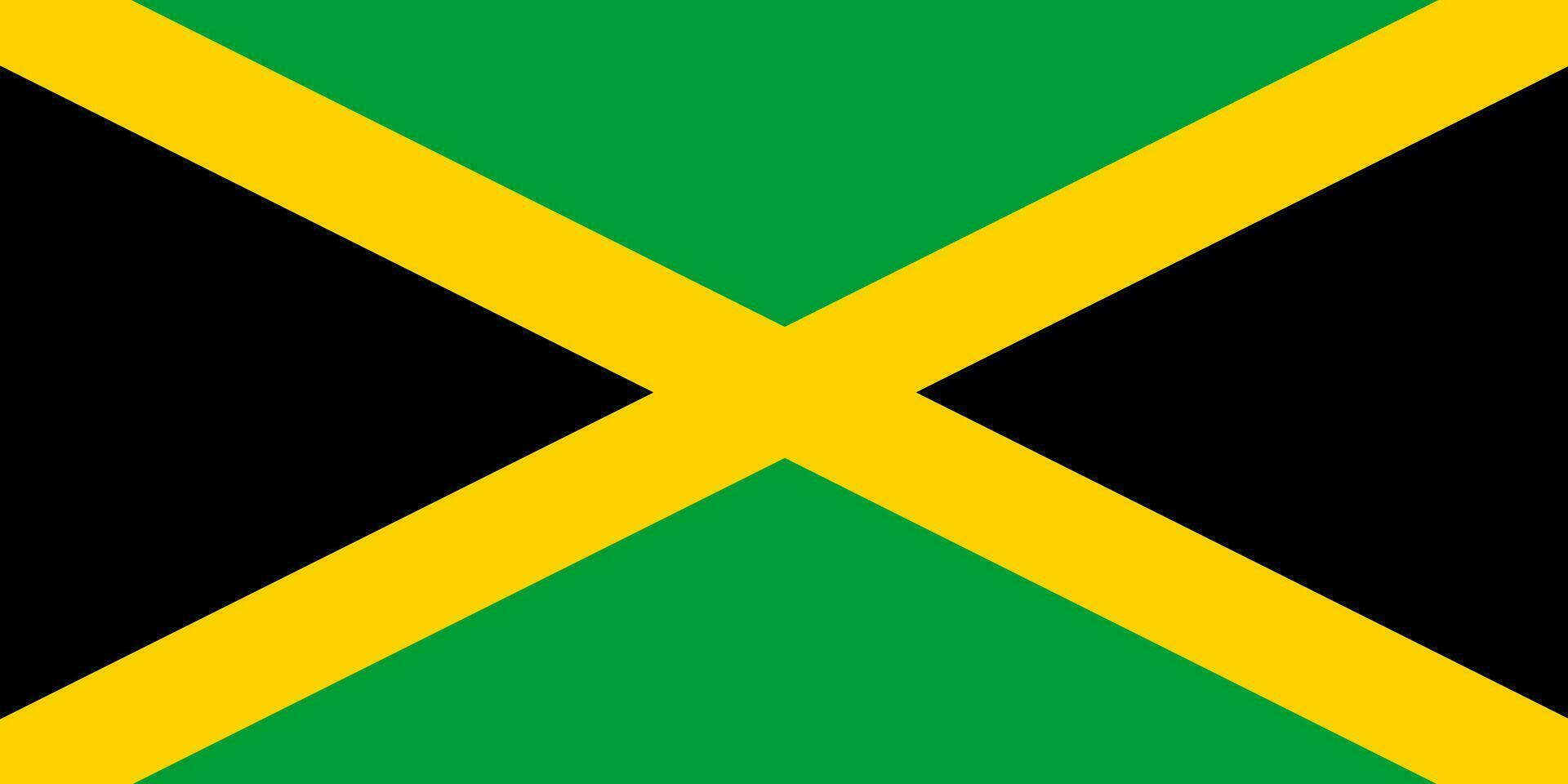Jamaicas nationell flagga med officiell färger. vektor