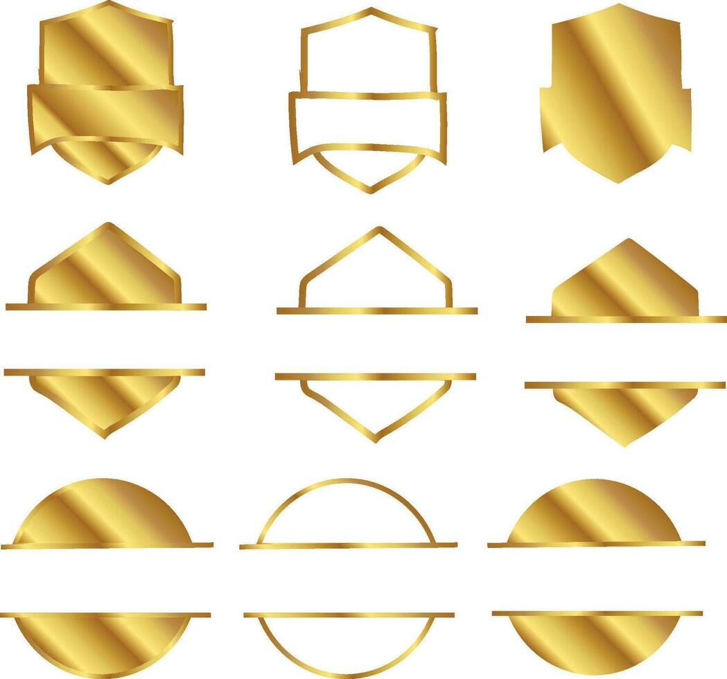 uppsättning av guld bricka vektor
