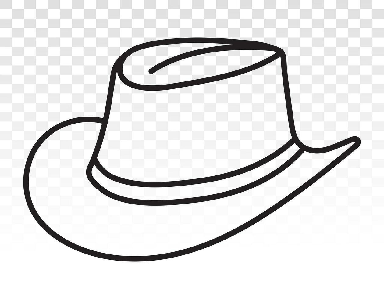 Cowboy Hut oder Bullenhaut Hüte Linie Kunst Symbol zum Apps und Websites vektor