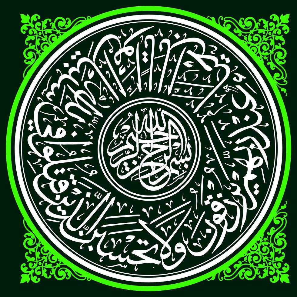 arabicum kalligrafi design, från de koranen i de namn av Allah, mest nådig, mest barmhärtig. för baner bakgrund design etc vektor