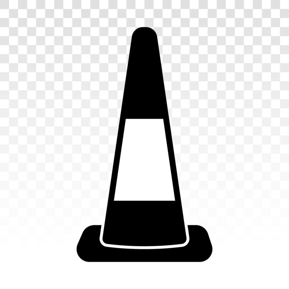 trafik kon eller väg pylon platt ikoner för appar och webbplatser vektor