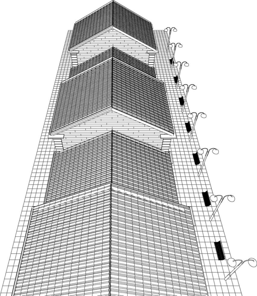 3d illustration av byggnad projekt vektor