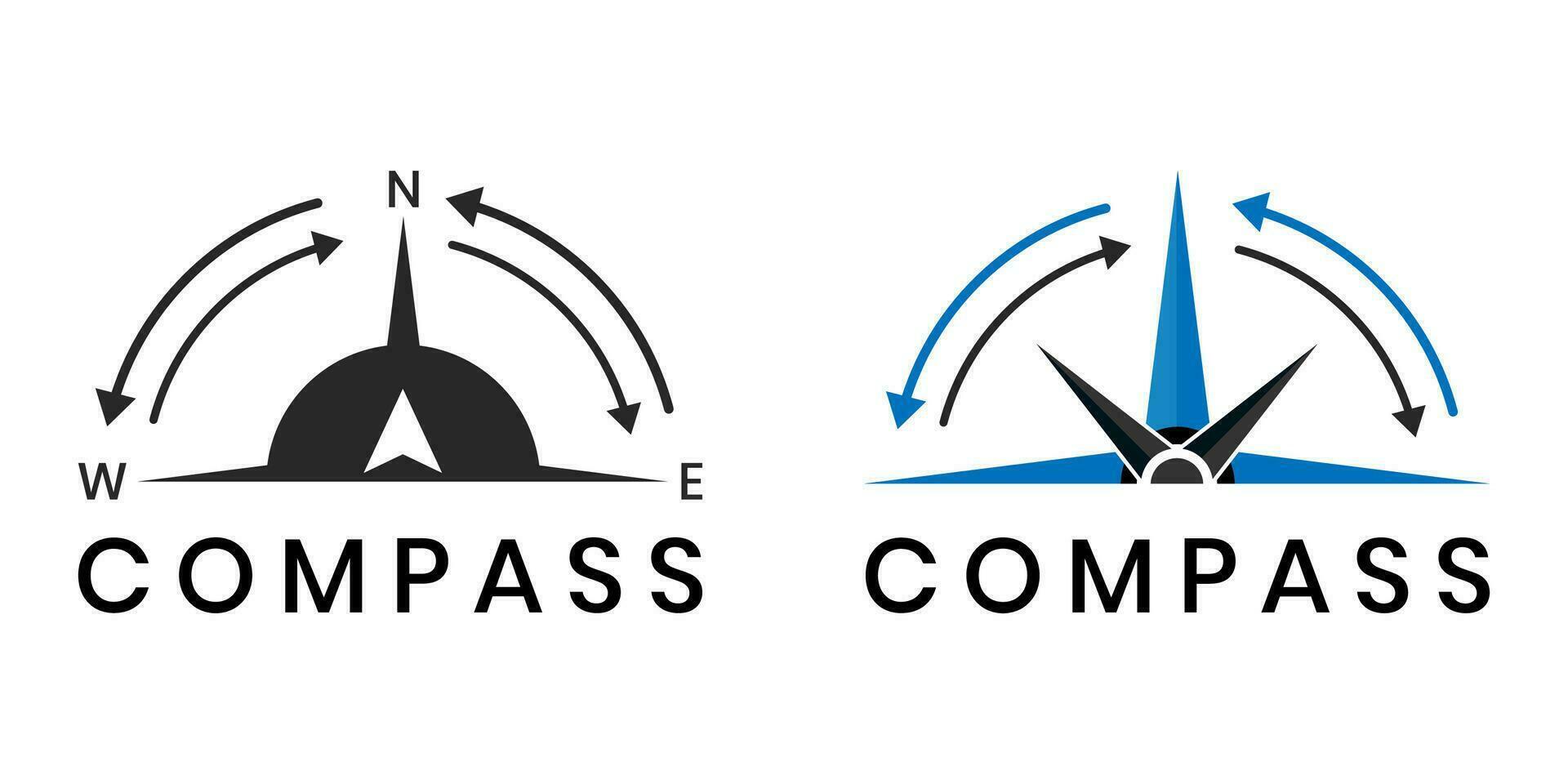 kompass pekare ikon med vit bakgrund, riktning, Karta navigering symbol. vektor