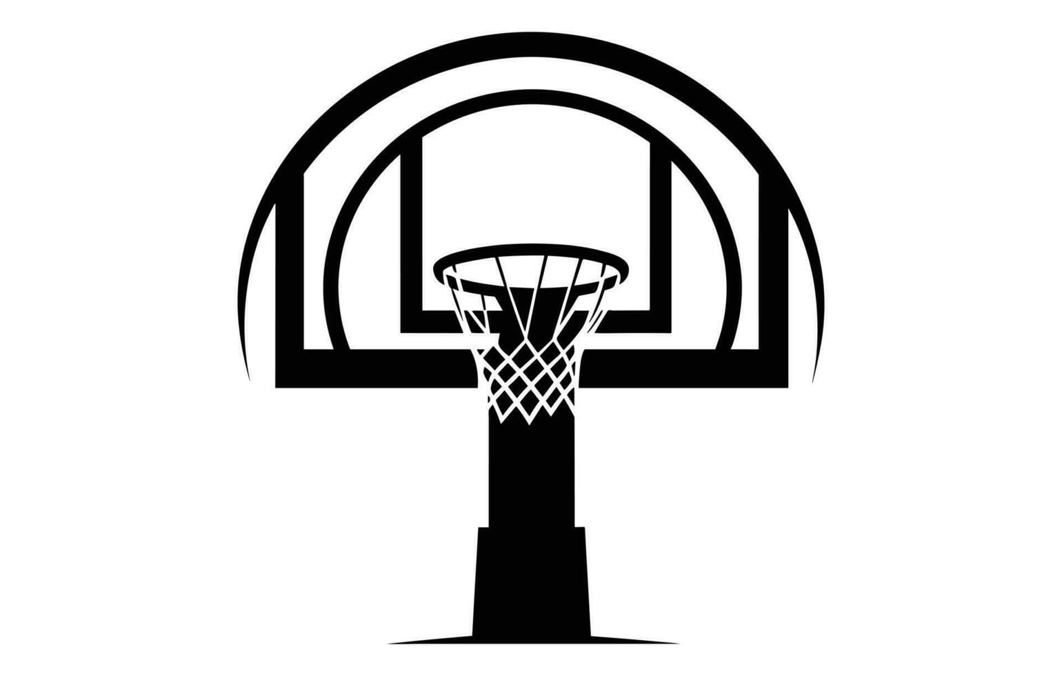 Vektor Illustration Basketball Korbbrett, Basketball Band, Basketball Netz. Basketball Symbol