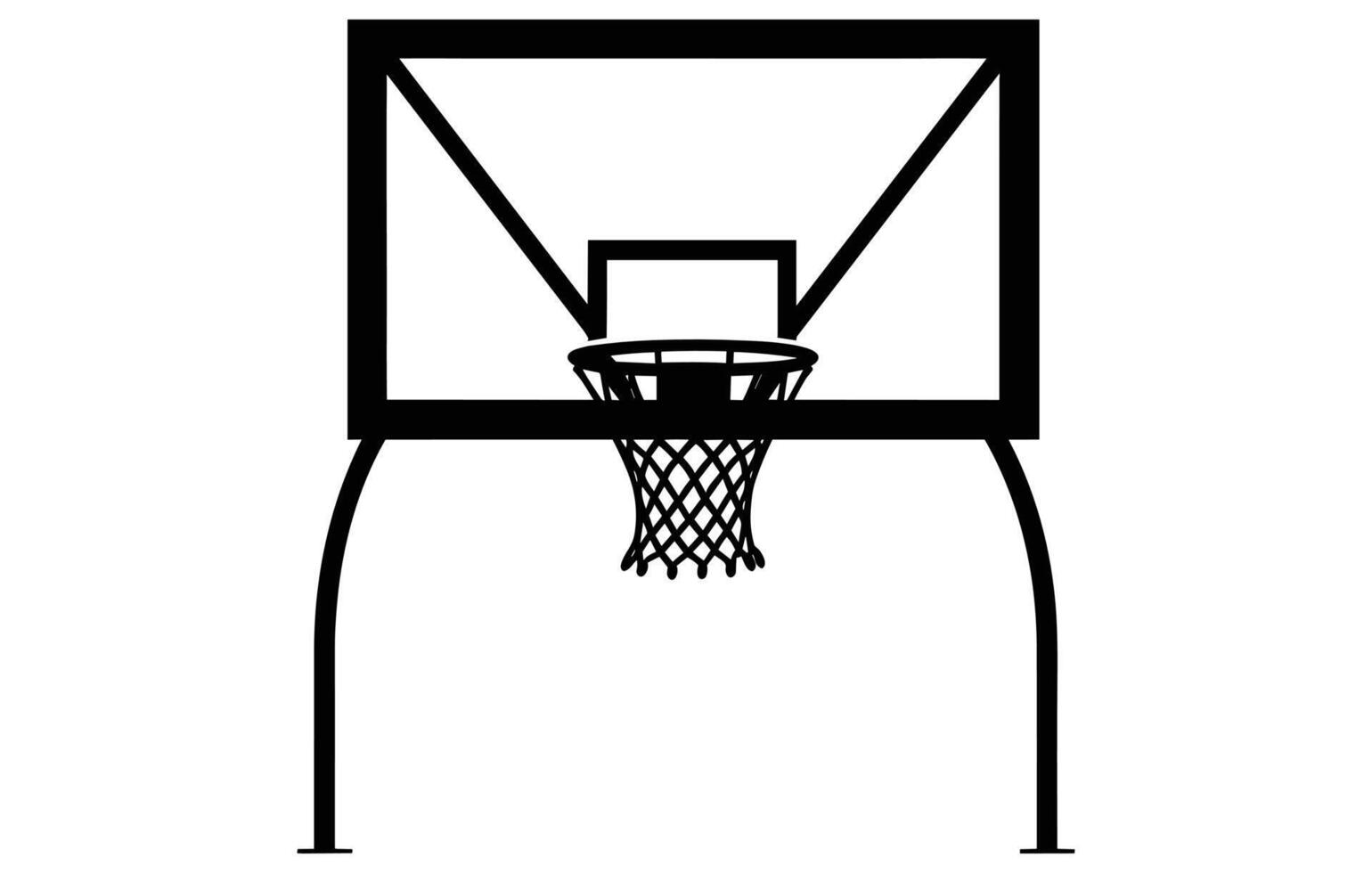 Ball geht vorbei durch das Band im das Korb Vektor, Vektor Illustration Basketball Korb, Basketball Band, Basketball Netz. Basketball Symbol