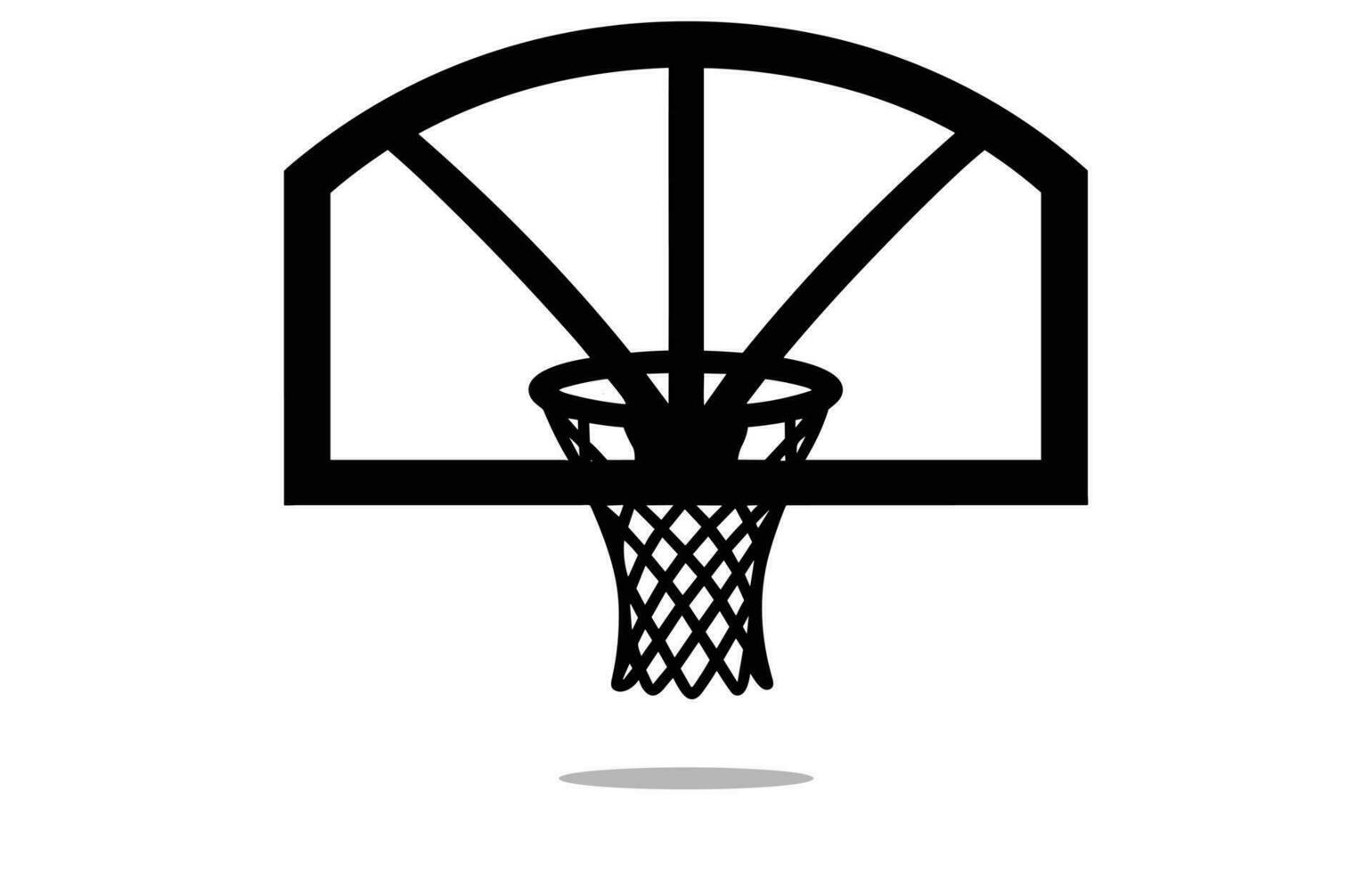 boll passerar genom de ring i de korg vektor, vektor illustration basketboll korg, basketboll ring, basketboll netto. basketboll ikon