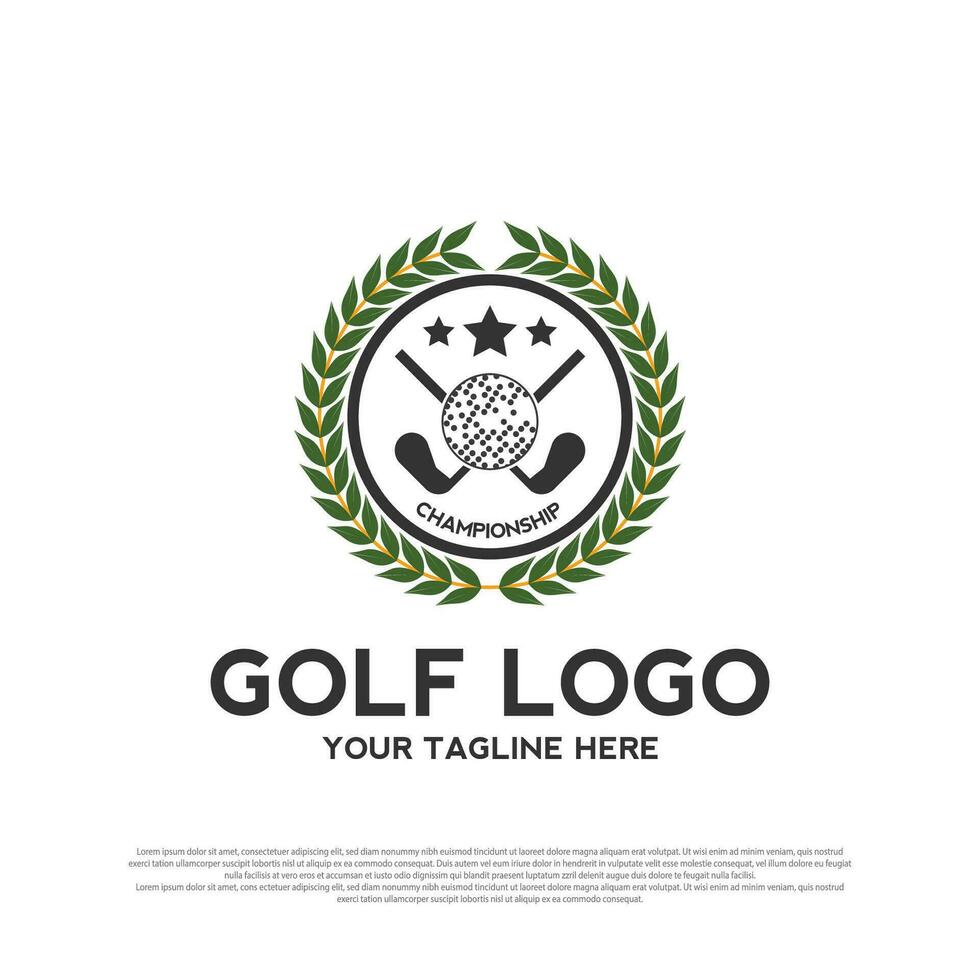 lyxig golf turnering logotyp design. golf mästerskap tecken eller symbol. golf ikon. vektor