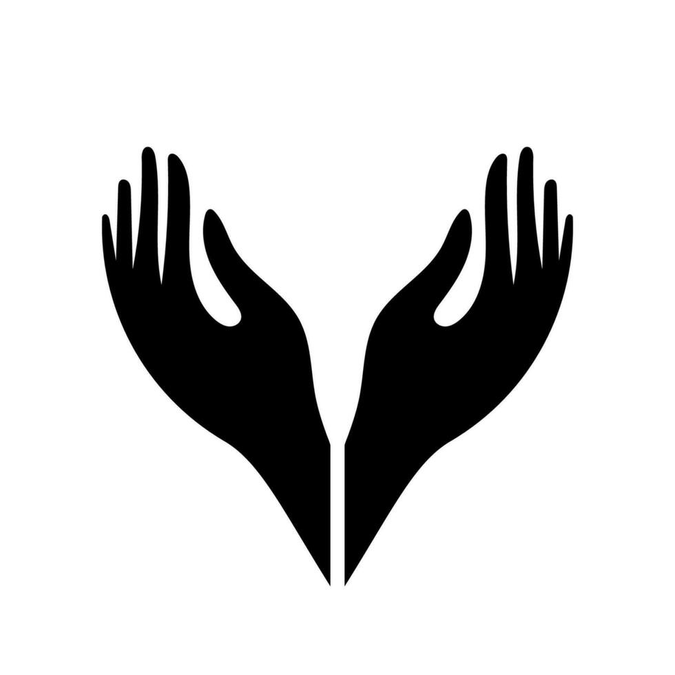 Hand Symbol. Vektor Illustration von hohl Hände