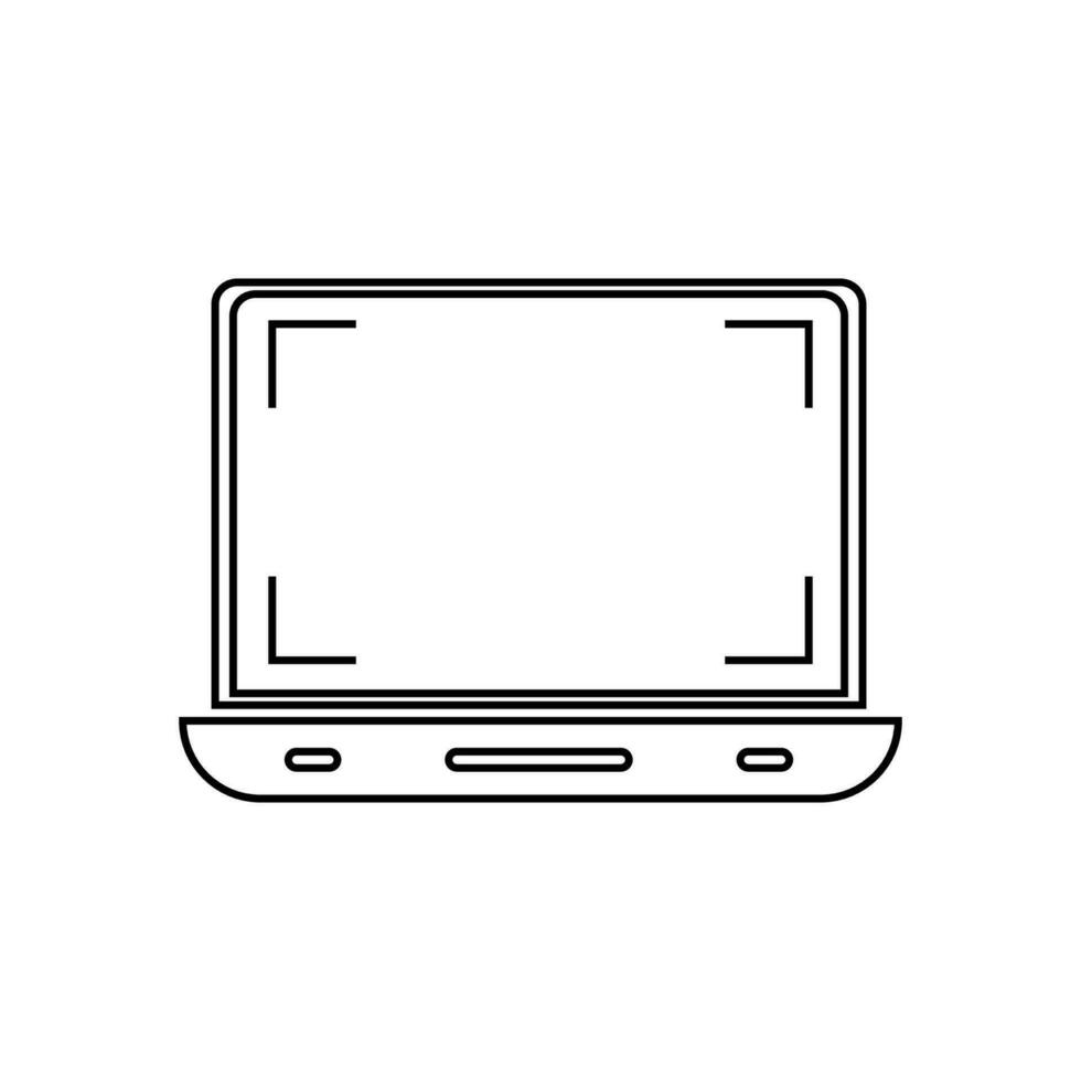 bärbar dator med en tom skärm och isolerat på en vit bakgrund. mock-up mall design, vektor illustration element.