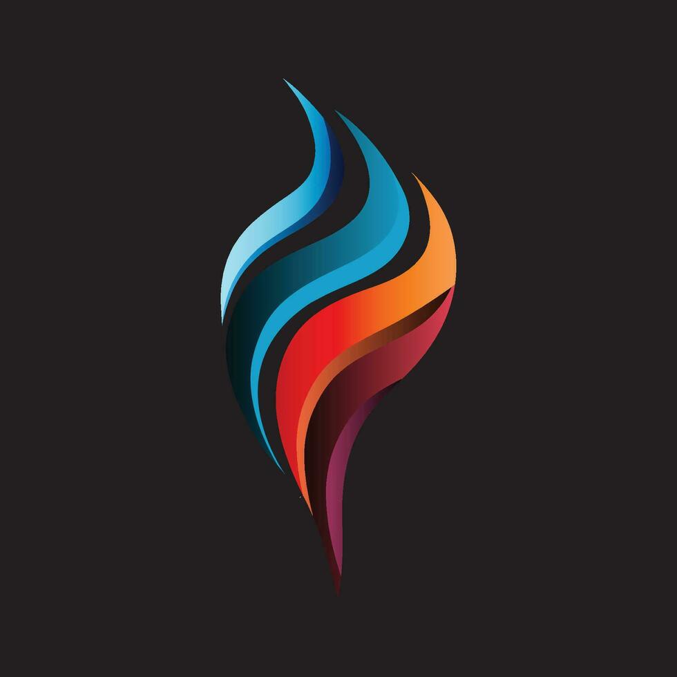 Flamme Logo Konzept- Symbol Vektorillustration Design- Logo schablonen-elegant - - bunt vektor