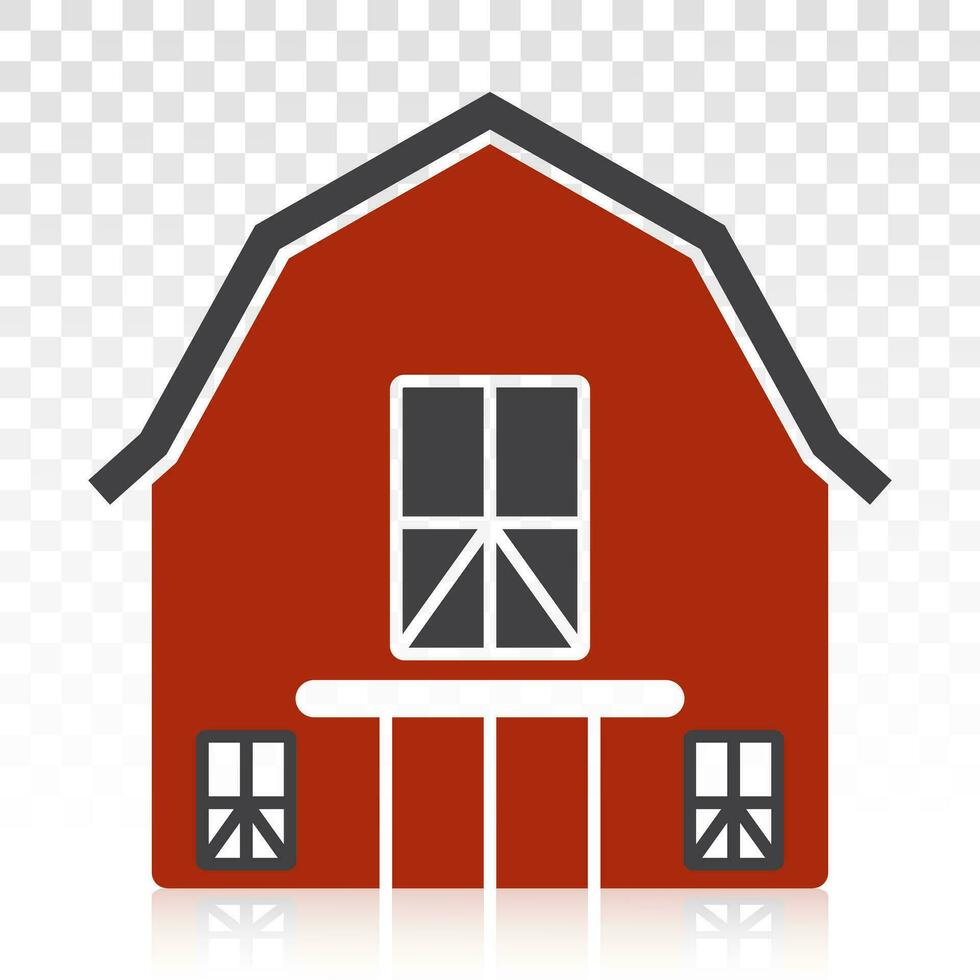 Scheune oder Bauernhaus eben Farbe Symbol zum Apps oder Websites vektor