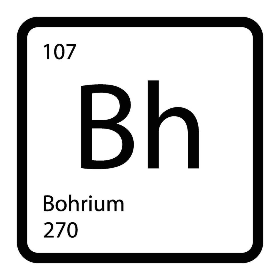 periodisk tabell element bohrium ikon på bakgrund, fyrkant vektor