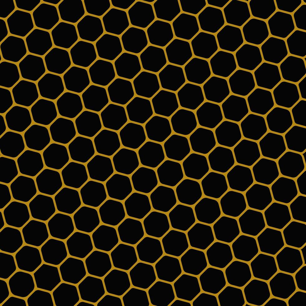 sömlös mönster sexhörning rutnät cell, gul vaxkaka abstrakt. vektor