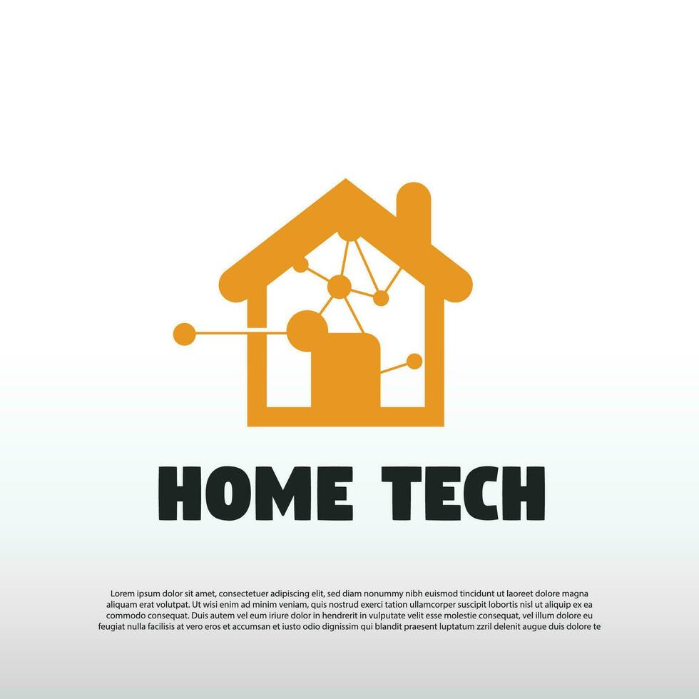 Technologie Logo mit Technik Zuhause Konzept. Zukunft Technik Symbol. Illustration Element-Vektor vektor