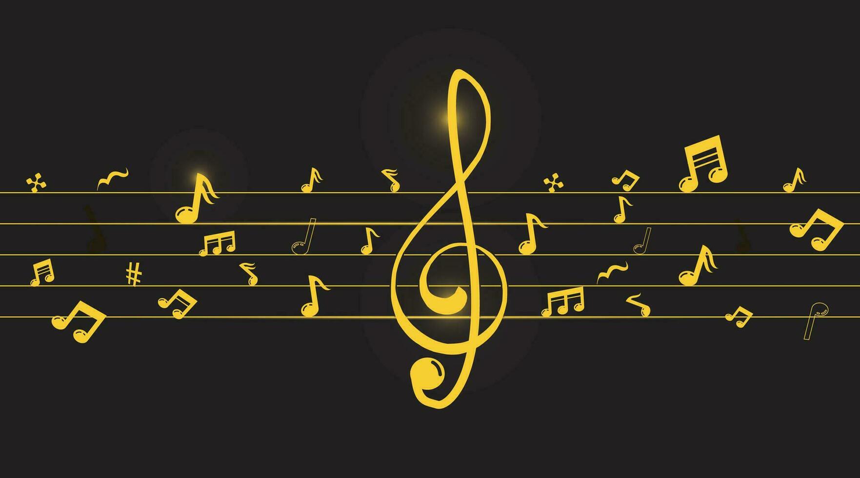 musik skala eller musik notera tecken eller symbol. musikalisk skala ikoner element vektor för baner material, bakgrund.