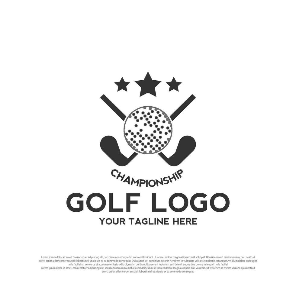 luxuriös Golf Turnier Logo Design. Golf Meisterschaft Zeichen oder Symbol. Golf Symbol. vektor