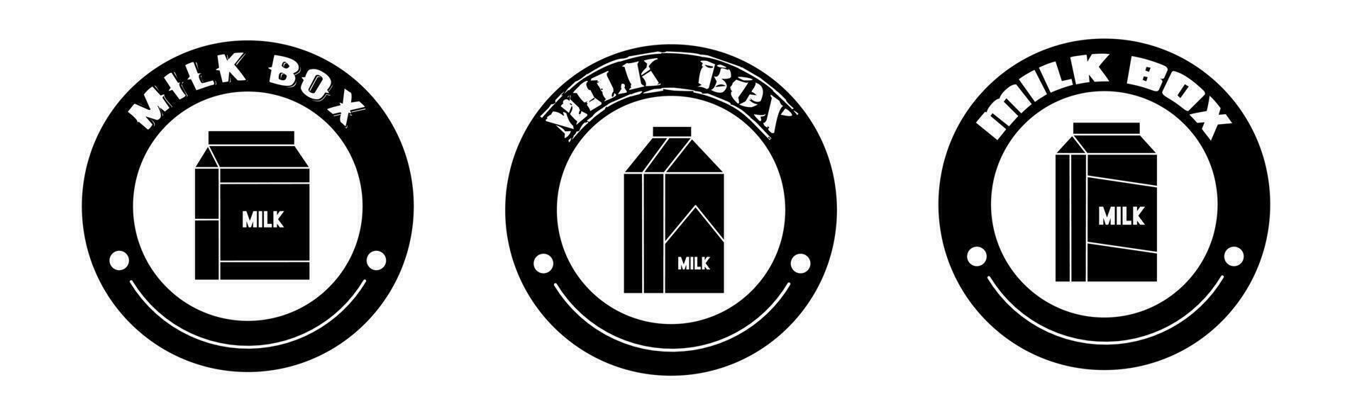 Milch Box Produkt Verkauf Symbol Vektor Illustration. Design zum Geschäft und Verkauf Banner Geschäft.