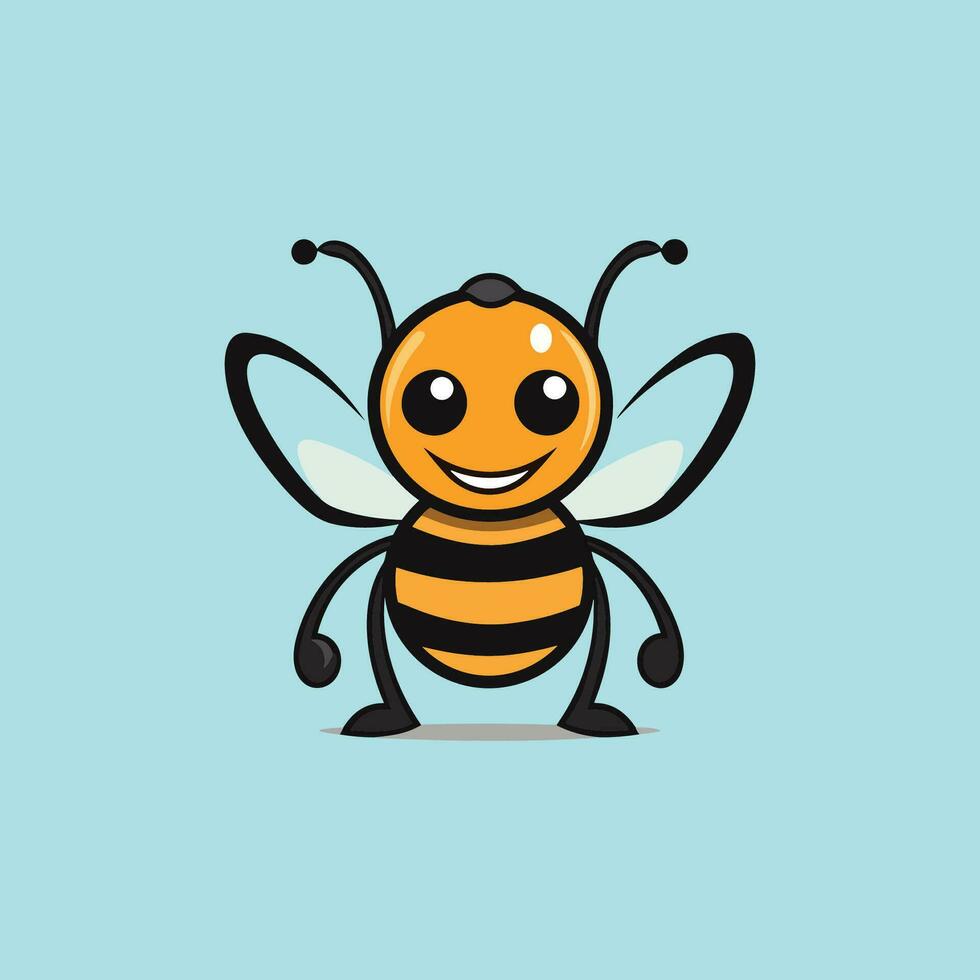 Vektor Karikatur von ein lächelnd Biene