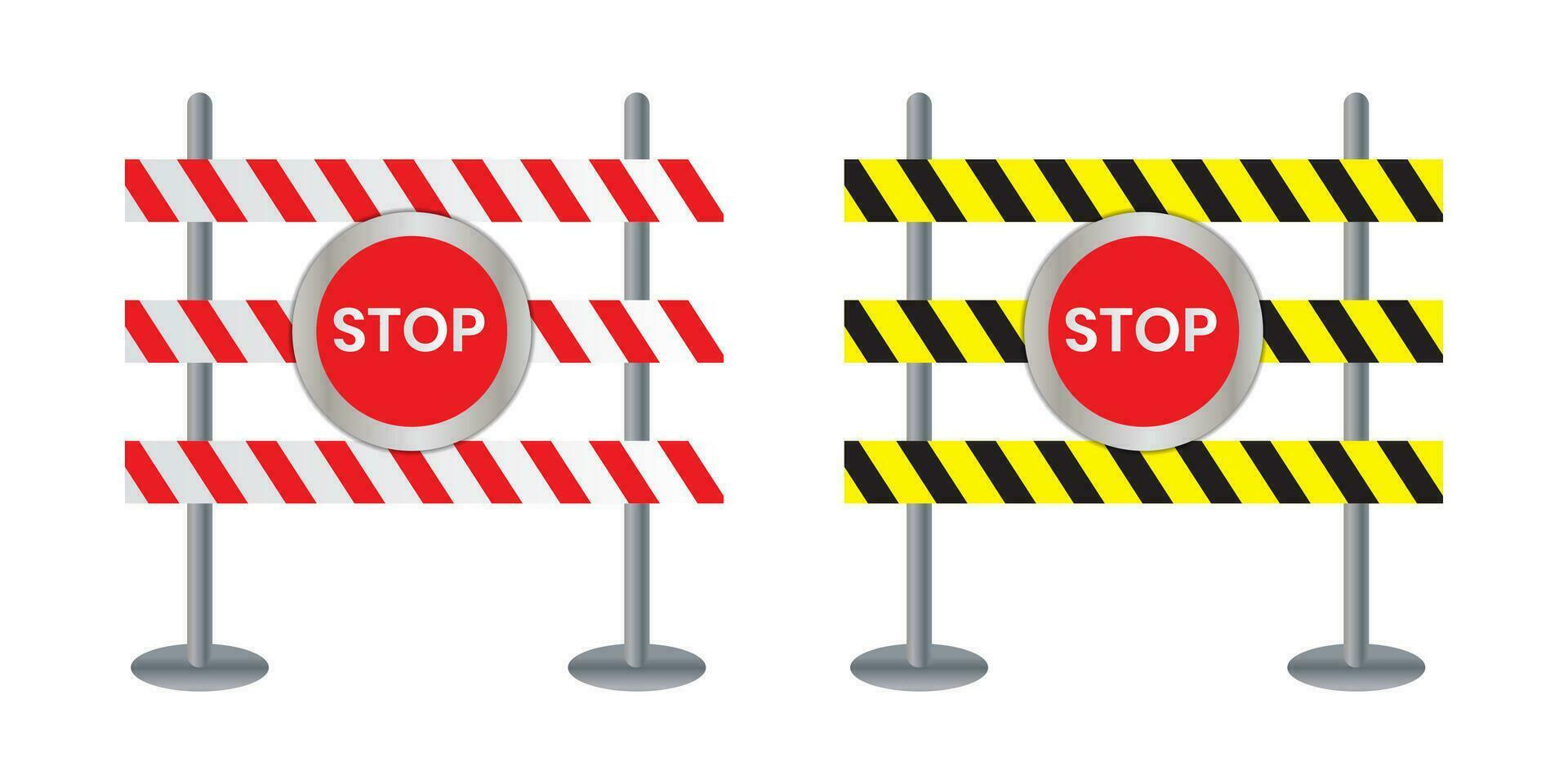 geschlossen Straße Zeichen zum Barriere Konstruktion Markierung vektor