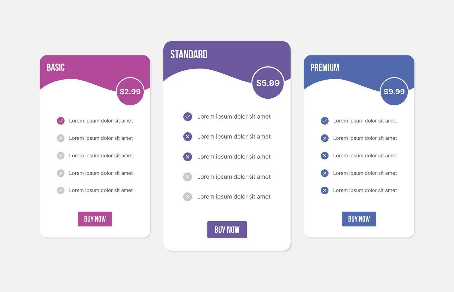 vektor planen erbjudande pris paket prenumeration alternativ jämförelse tabell Diagram infographic design mall