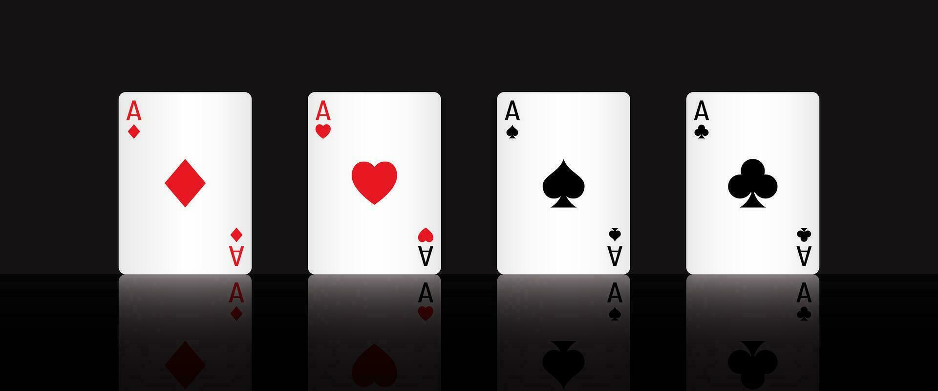 abspielen Poker Karte As mit ein schwarz Hintergrund vektor