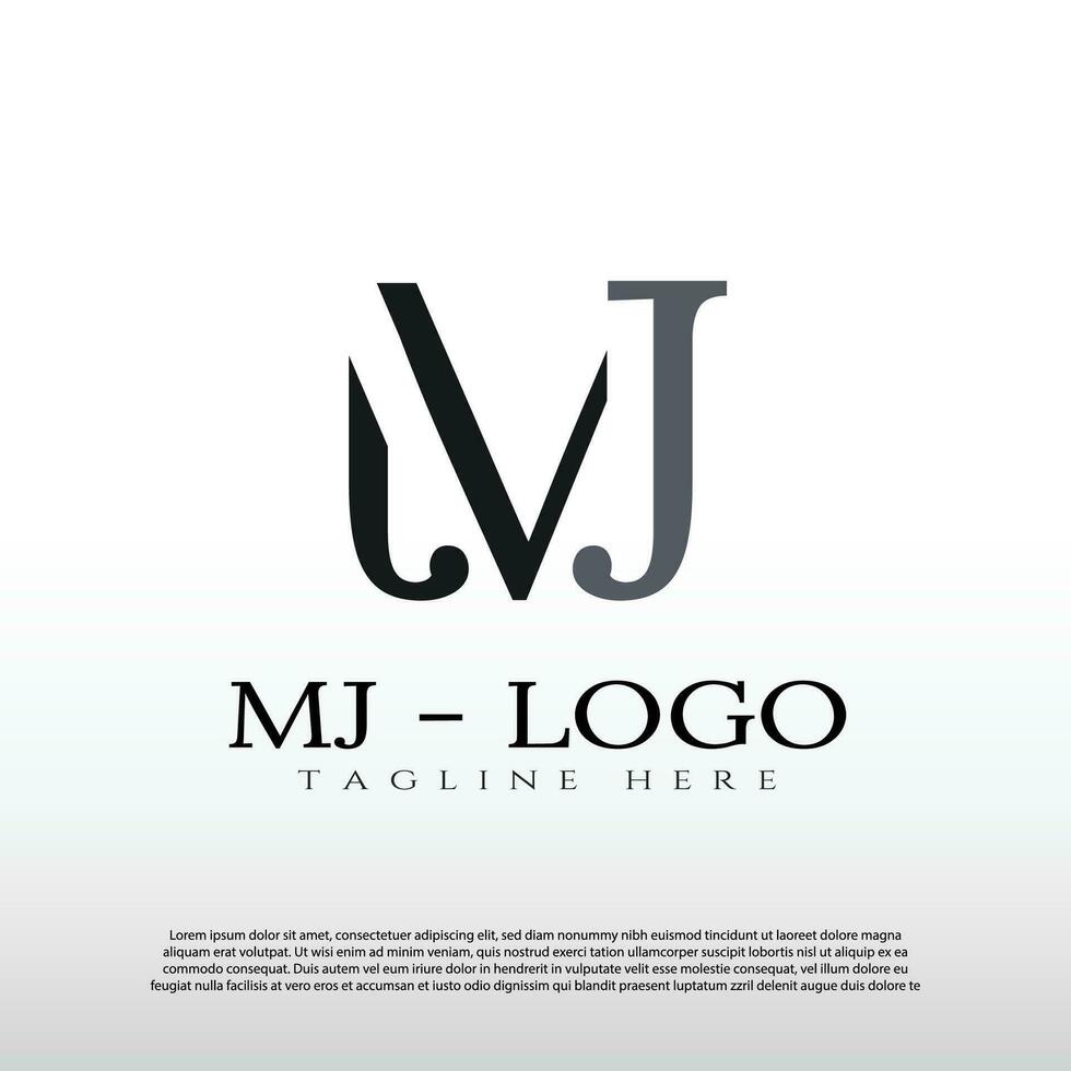 m und j Logo Design -Vektor vektor
