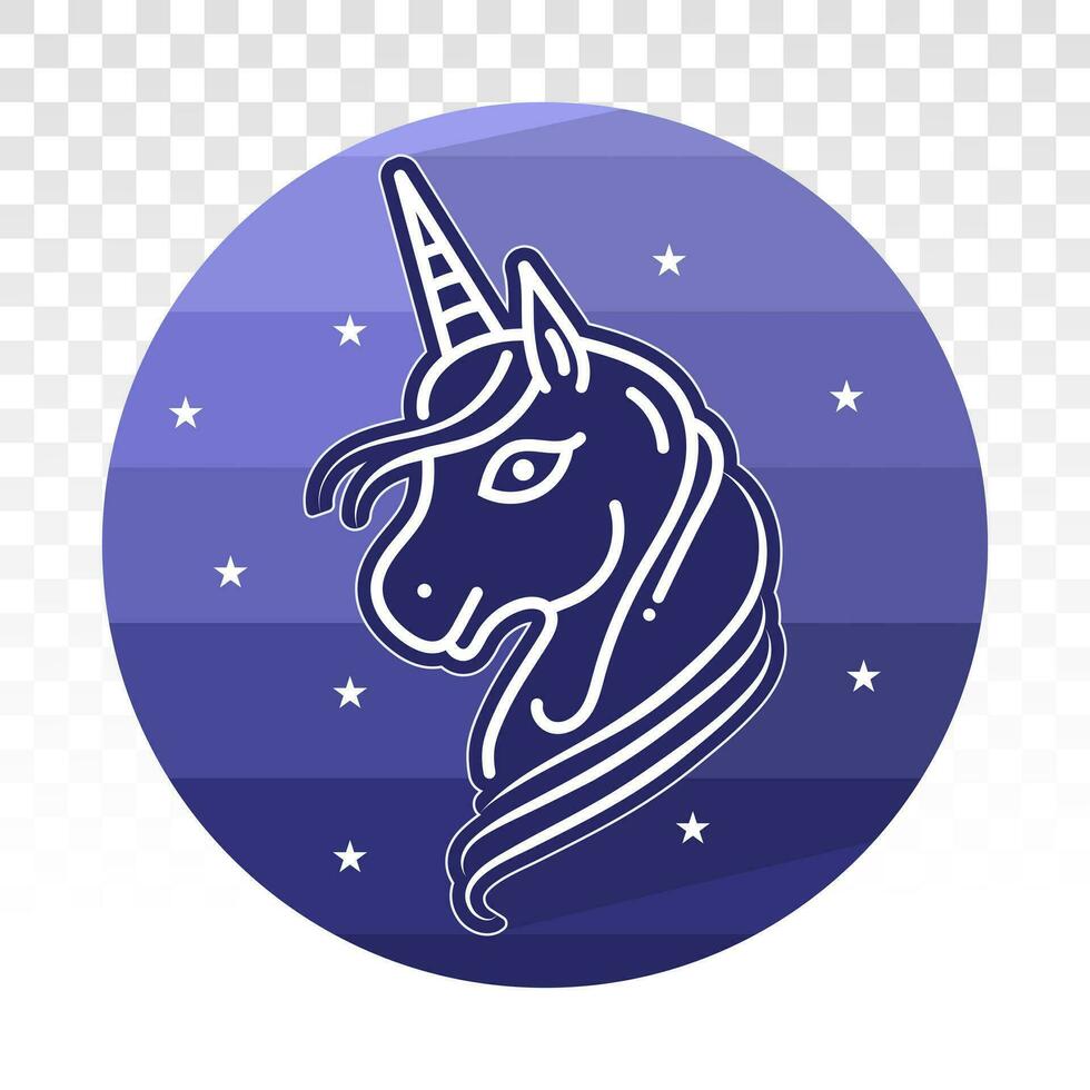 magisch Einhorn - - legendär mythisch Kreatur eben Symbol zum Apps und Websites vektor