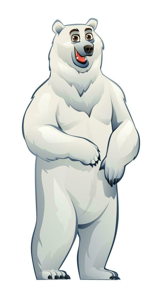 Polar- Bär Karikatur Charakter Illustration isoliert auf Weiß Hintergrund vektor