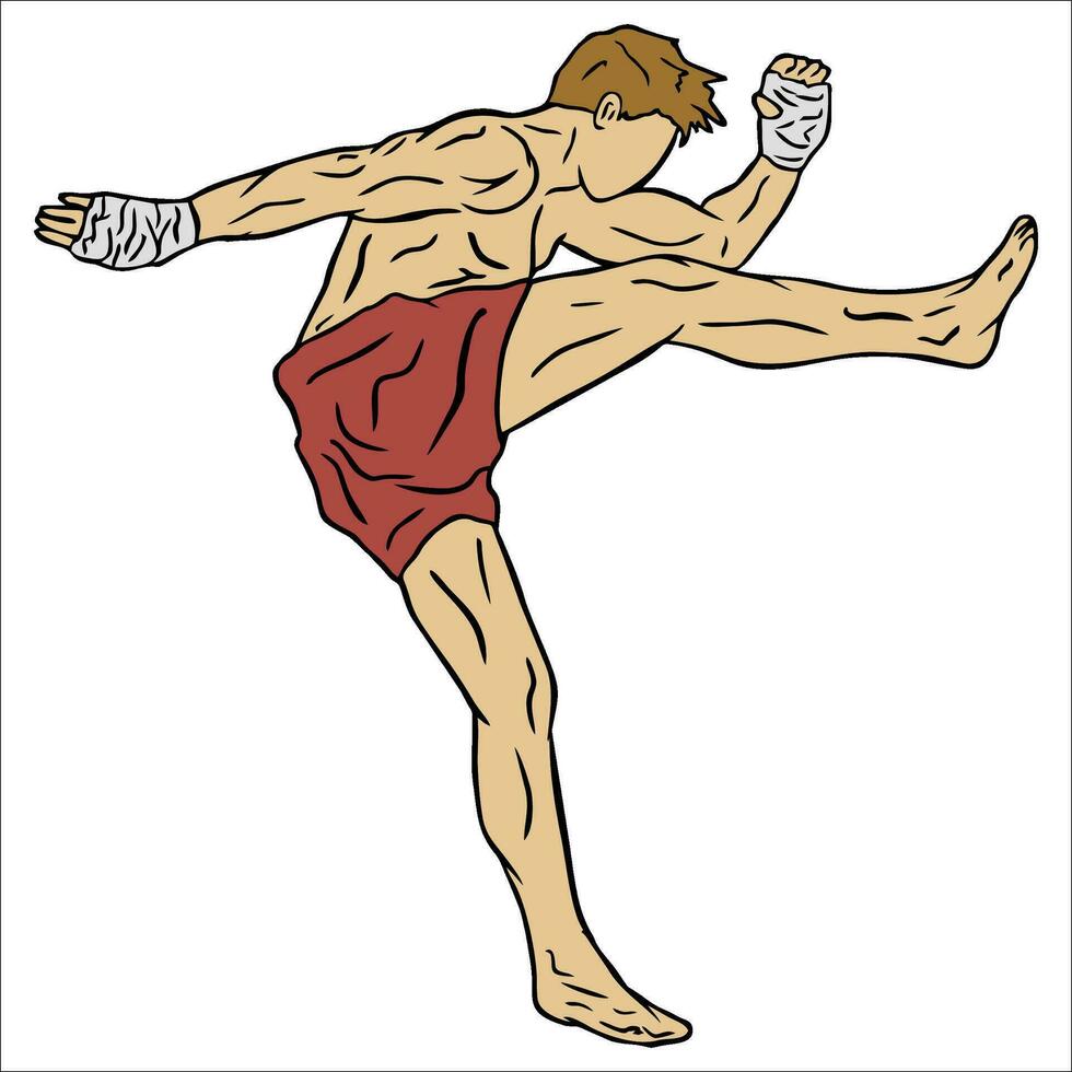 muay thai kämpe illustration vektor