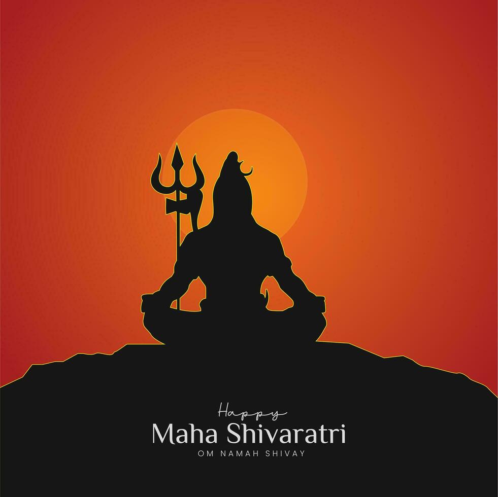 maha Shivratri Illustration von Herr Shiva Silhouette Design Sozial Medien Post vektor