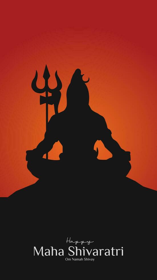 maha Shivratri Illustration von Herr Shiva Silhouette Design Sozial Medien Post vektor